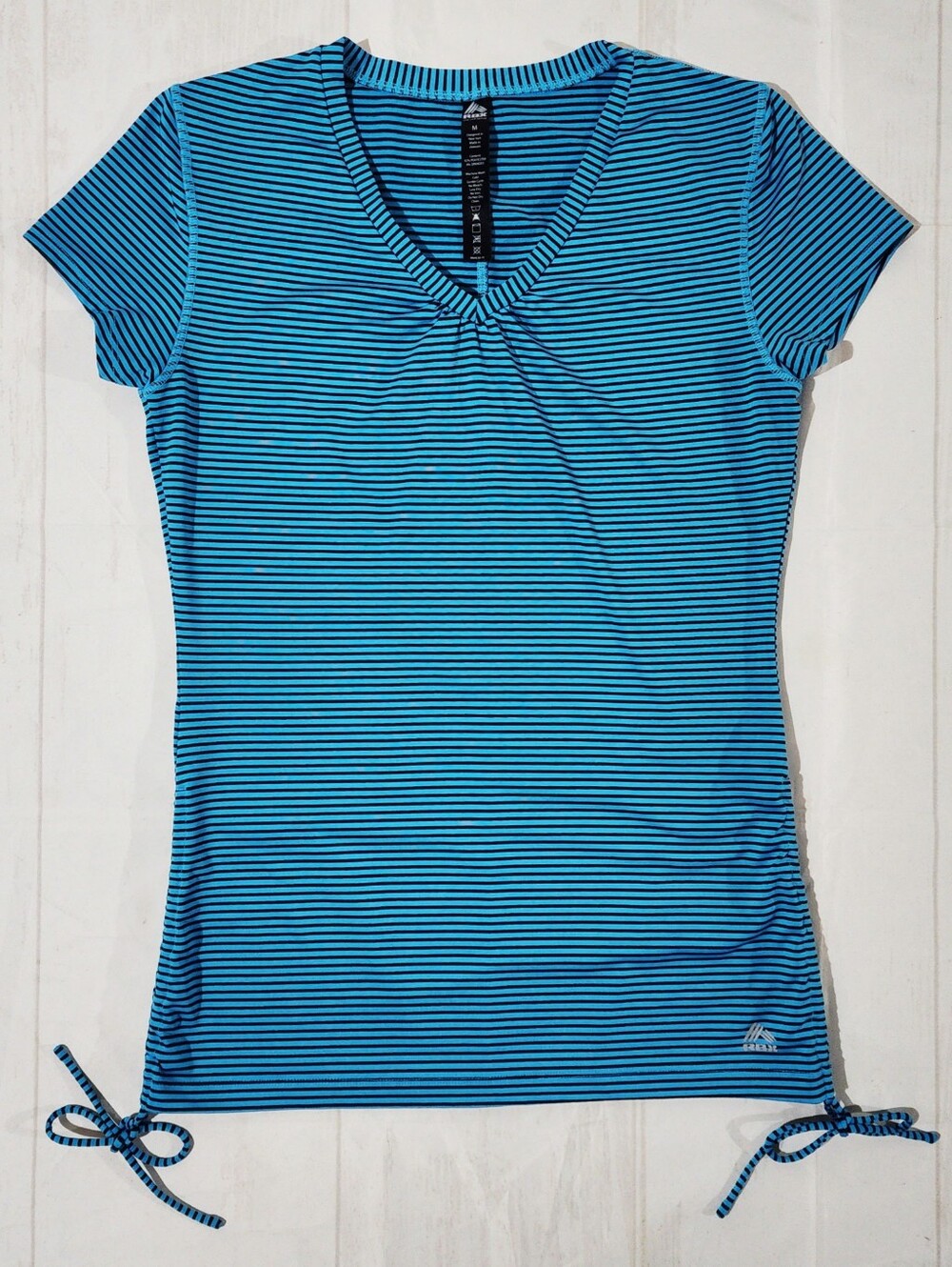 RBX Women's M Blue Striped Activewear Top